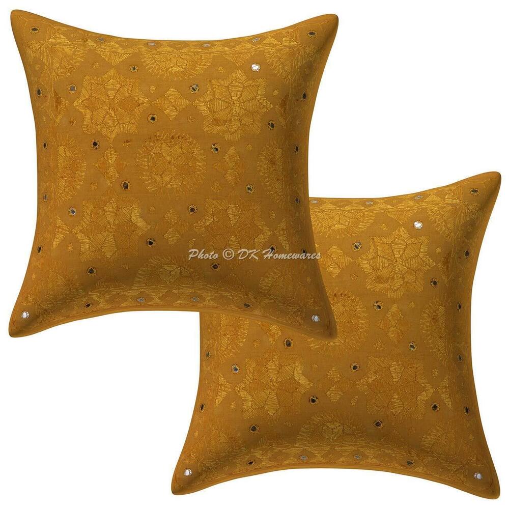 3213 Ethnic Decorative Couch Throw Pillow Covers 16 Inch Cotton Embroidered